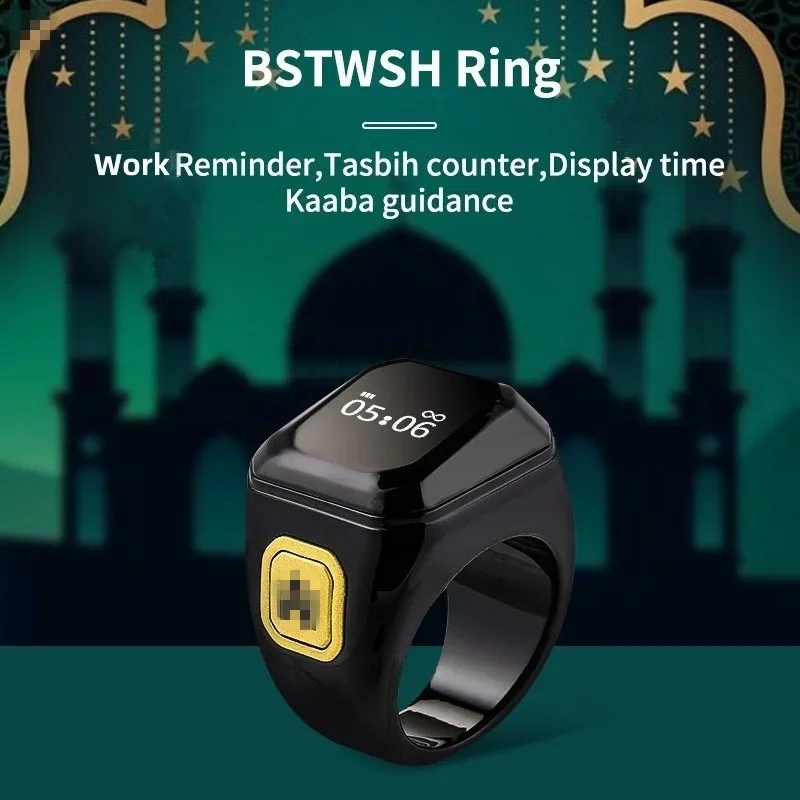 EOENKK Hot Middle East Arab Bluetooth plastic ring electronic counter time reminder smart ring