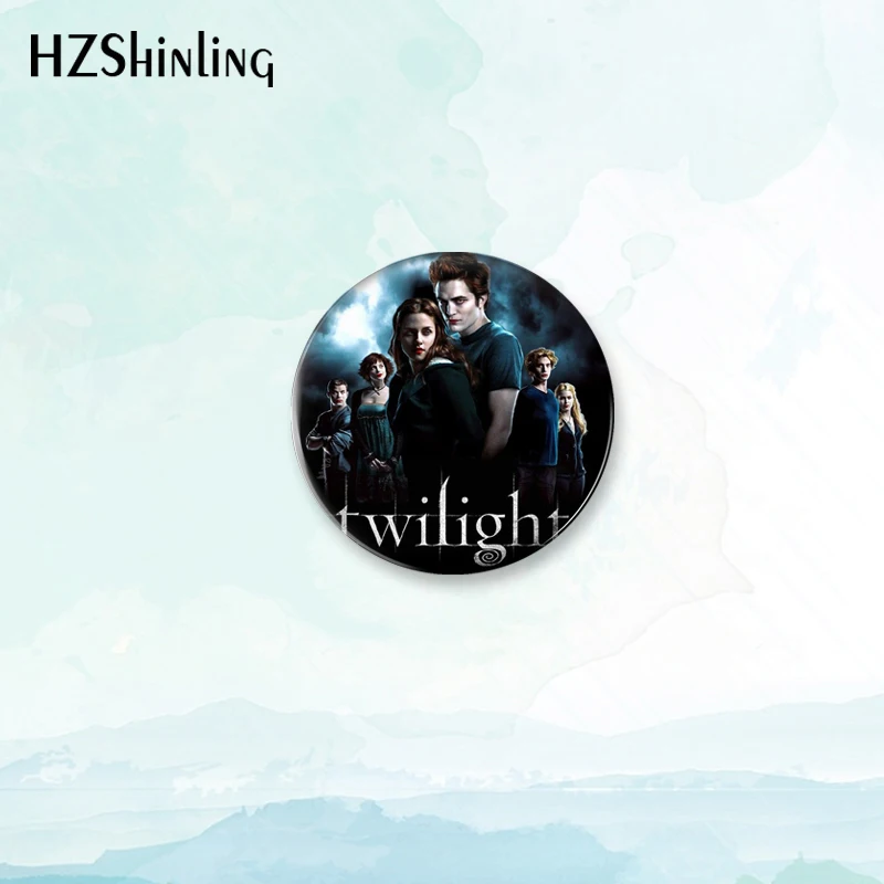 2023 New Twilight Portraits Badge Brooch Edward Bella Button Pin Backpack Decoration Pins Round Jewelry Women Gift