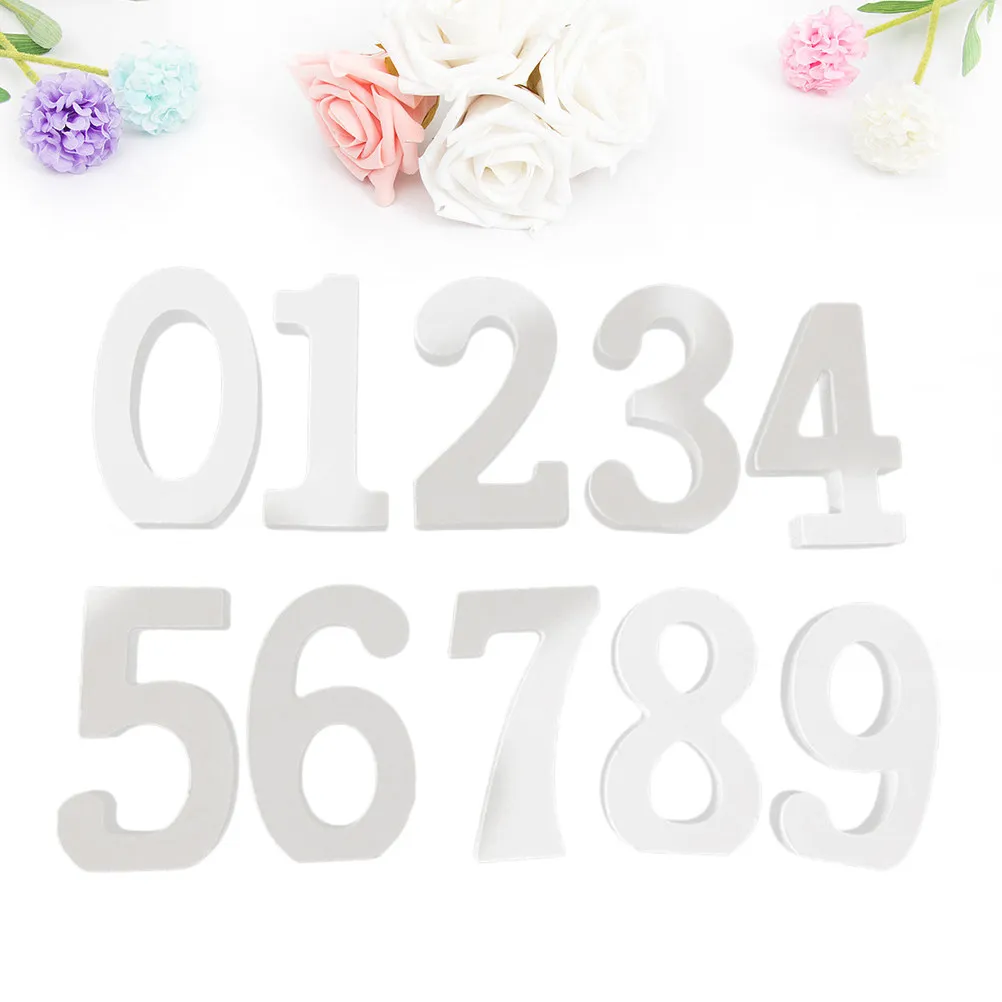 10Pcs 8Cm Natural Wood Table Numbers Precision Laser Cut Number Holder for Wedding Seating Chart Birthday Banquet Table