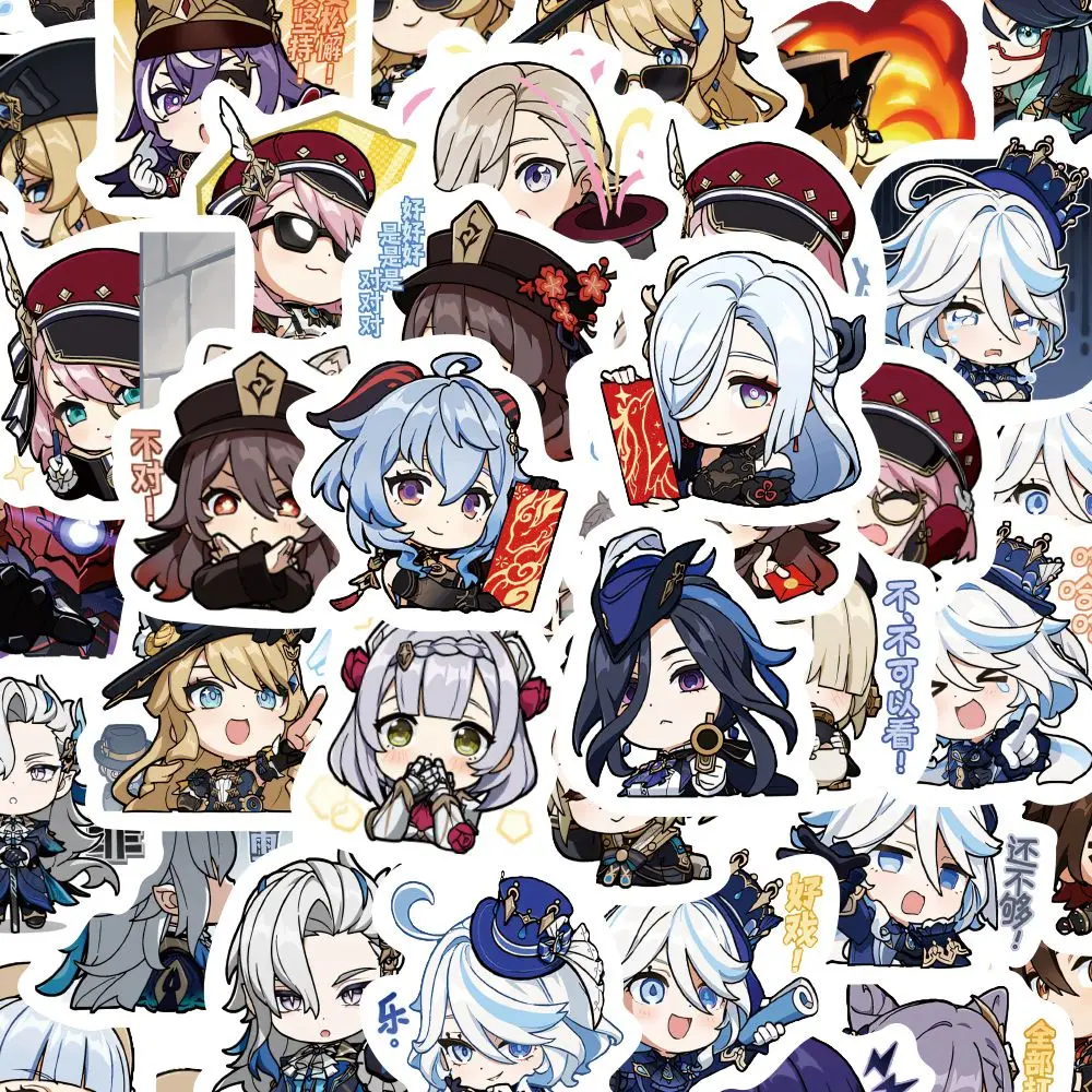 

70Pcs Cute Game Genshin Impact Cartoon Stickers Anime Cosplay Waterproof Graffiti Luggage Laptop Guitar Phone Stickers Fans Gift