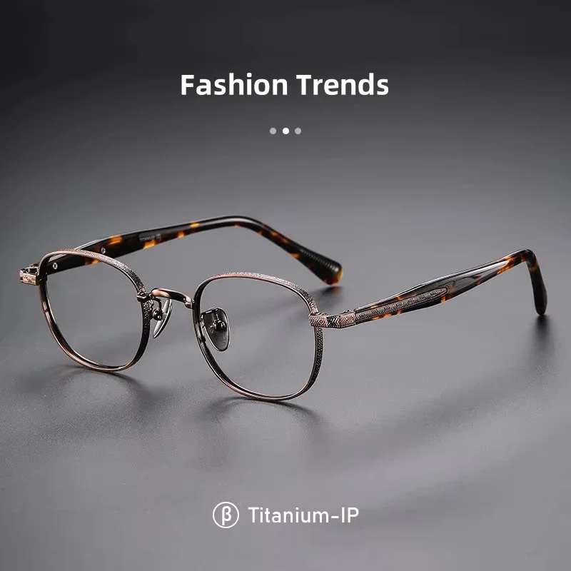 

2025 Fashionable Comfortable Glasses Retro Luxury Pure Titanium Optical Prescription Eyeglasses Frames for Men and Women 217-C