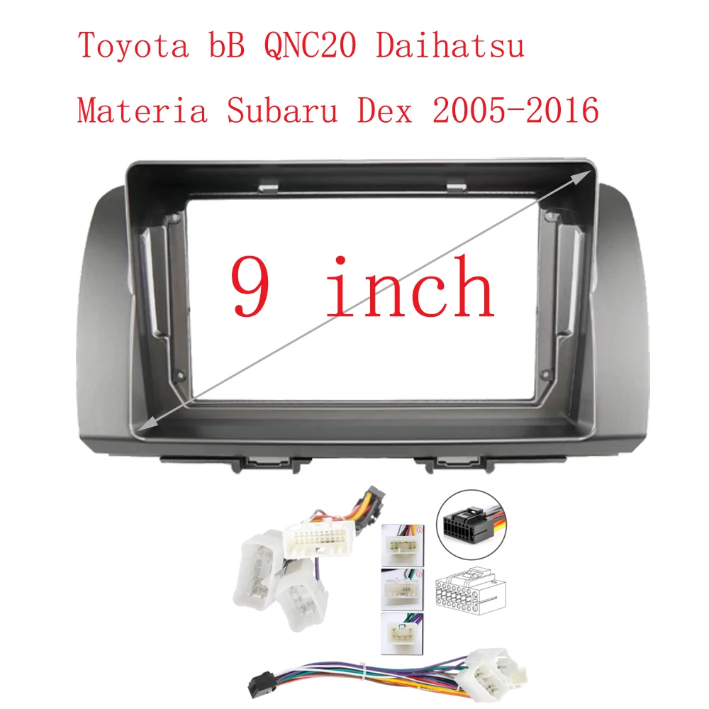Автомобильный радиоприемник рамка для Toyota bB QNC20 Daihatsu материал Subaru Dex 2005-2016 9-дюймовая стереопанель жгут проводов шнур питания