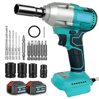 550N.m Cordless Impact Wrench 1/2Inch Electric Wrench Brushless Impact Wrench Set with 7 x Screwdriver, 4 x Impact Sockets