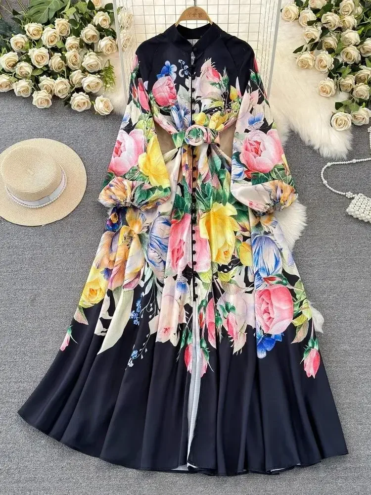 long sleeve flowy prom dress Long Flowy Floral 'Cara' Maxi Dress in Purple Small / Purple Multi - Dresses - Women's Clothing & Accessories