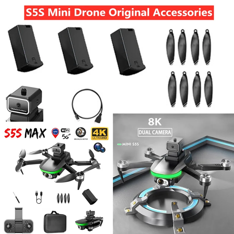 S5S Mini Drone Original Accessories 3.7V 1600mAh Battery/ Propeller /USB Line For S5S Mini Drone Battery LSRC S5S Drone Battery