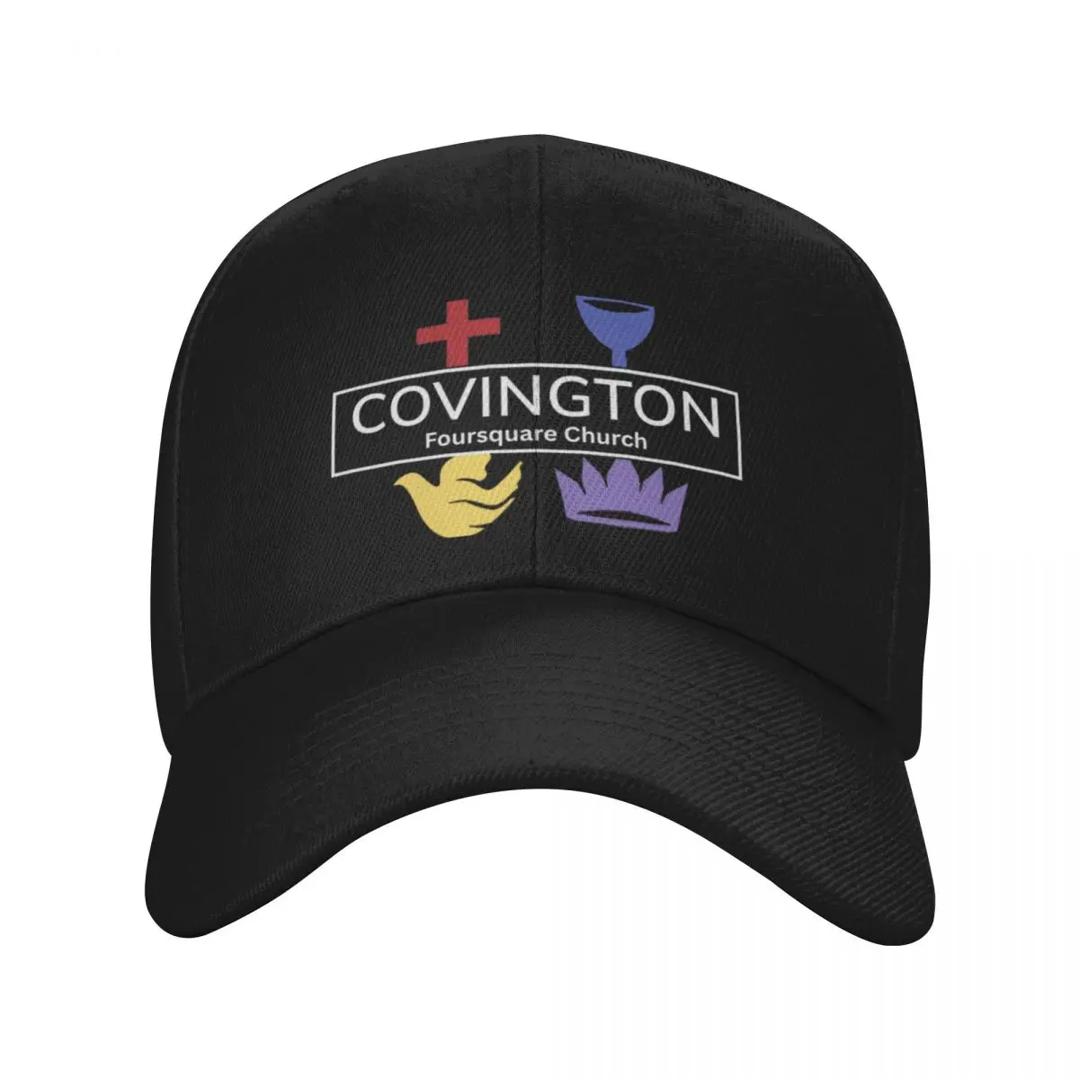 Fashion Covington Foursquare Church Logo Dark Background baseball cap Denim Baseball Cap Sun Visor Ladies