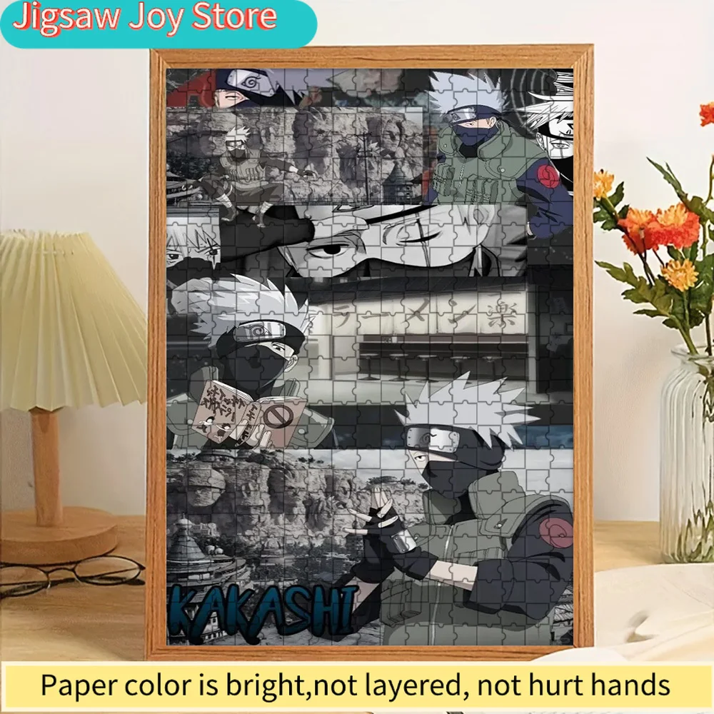 

Anime Naruto Kakashi Hatake Sharingan Character Collage Scene Paper Puzzle, Premium Thick Paper Material, High Definition Vivid
