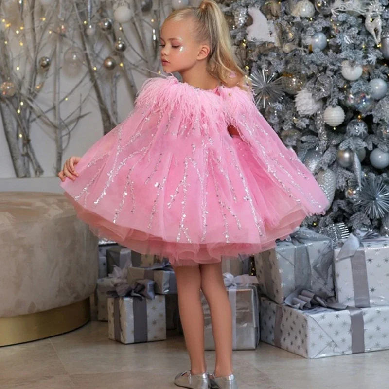 jdy-custom-flower-girl-dresses-with-cape-customized-sequined-birthday-party-gowns-quinceanera-litter-girl's-pageant-dress