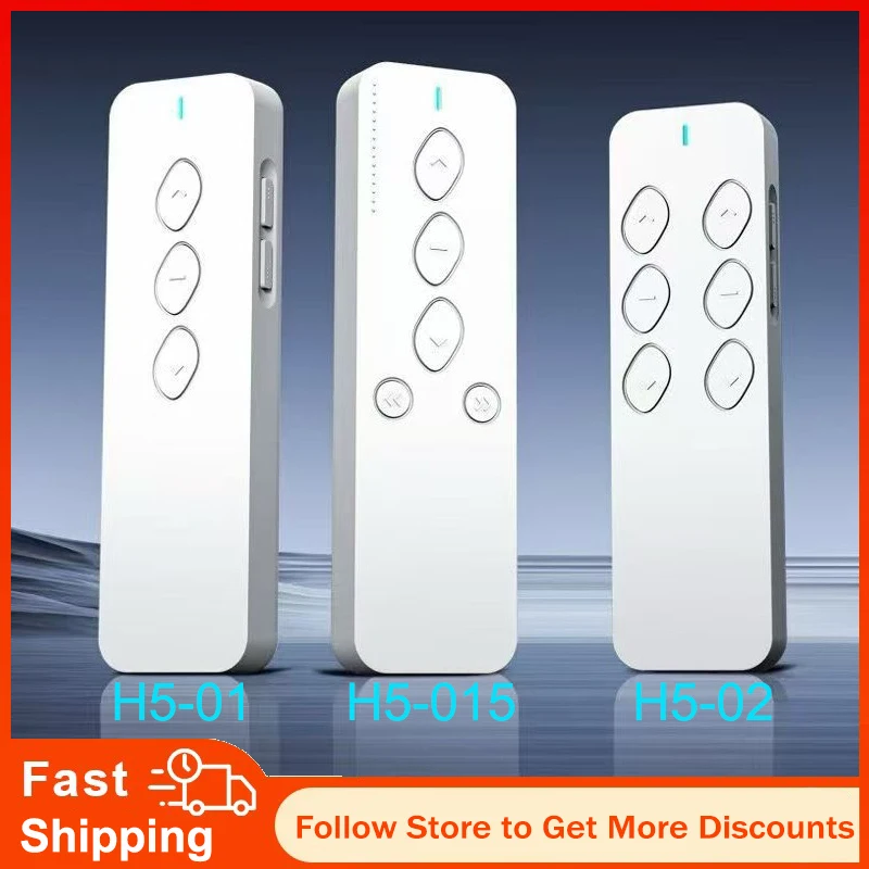 Smart electric curtain remote control with fixed frequency 433, scrolling code, Bluetooth code and multiple codes combined.