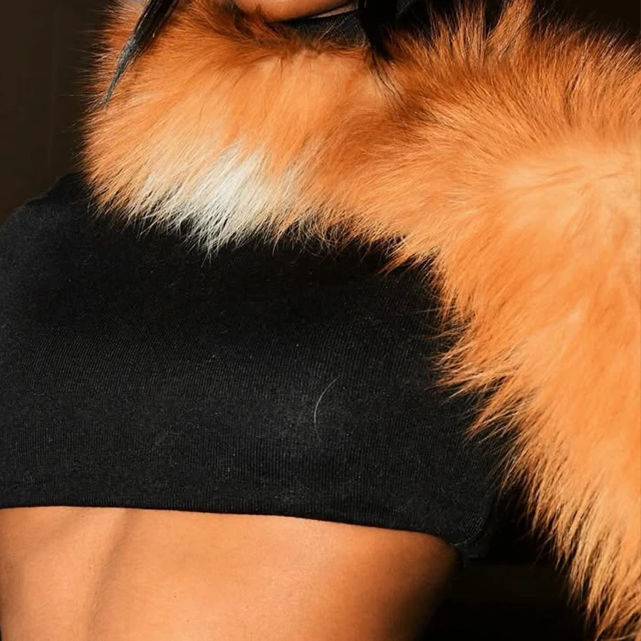 Natürlicher roter Fuchspelzmantel für Frauen, abgeschnittene Pelzhülse mit einem Arm, echtes Fell, Oberbekleidung, heißer Verkauf, Fuchs-Einzelpelzhülse