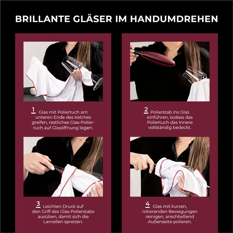 

Wine Glass Polisher And Wine Glass Polishing Cloth For Lint, Streak And Streak-Free Cleaning Of Wine Glasses-AA98