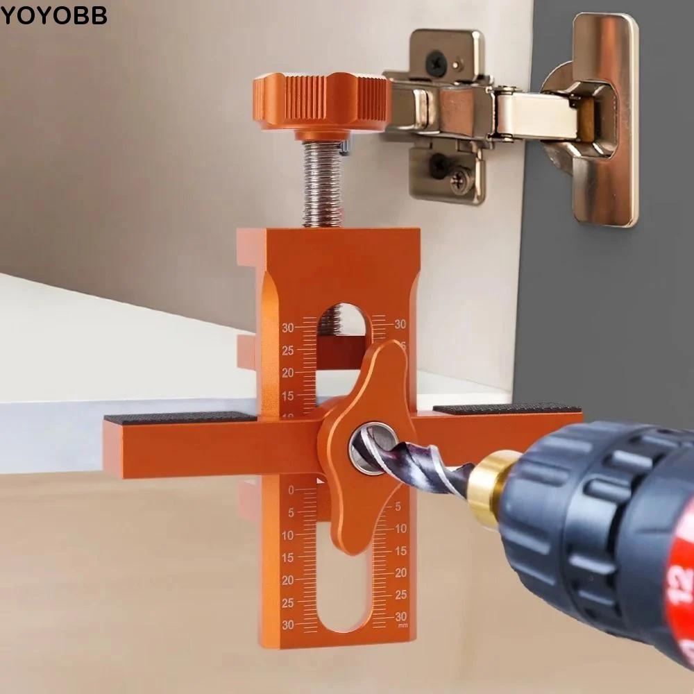 2 in 1 Cabinet Door Installation Positioner 6/8/10mm Quick Positioning Rebounder Punched Mounting Jig Wear-resistant