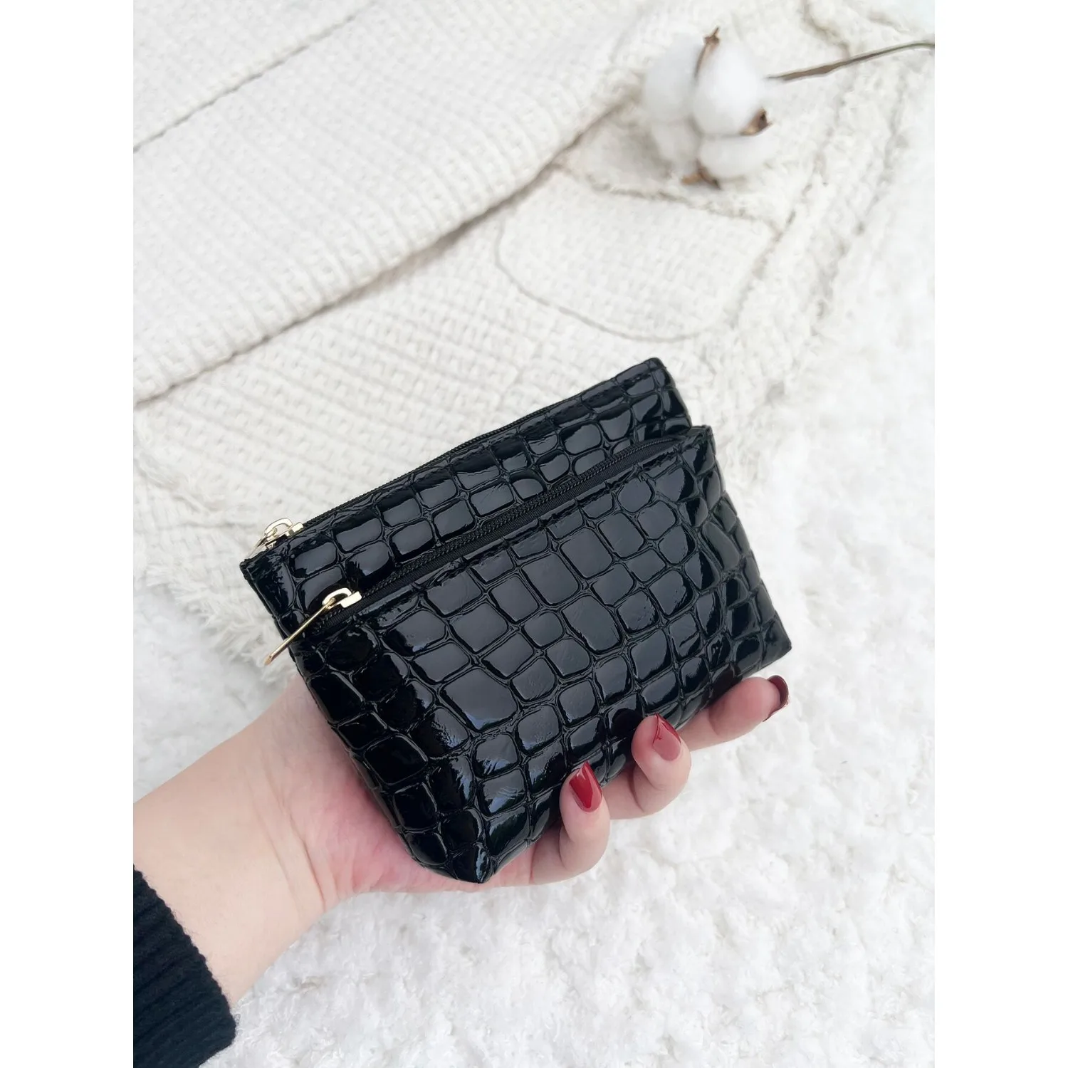 

Women Pu Zip Crocodile Fashion Small Lightweight Fashion For Anniversary For Birthday Gift For Gift White-Collar Workers