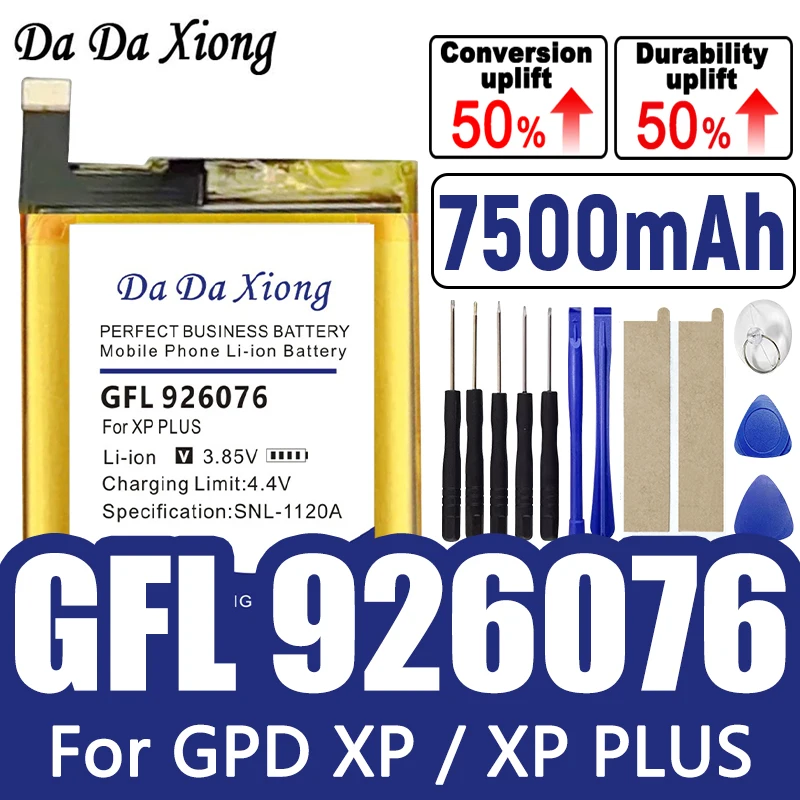 

Совершенно новый аккумулятор емкостью 7500 мАч для планшетных ПК GPD XP/XP PLUS GFL 926076 GFL926076, аккумуляторы + инструменты