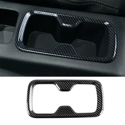 Front Cup Frame Decor Stickers Carbon Black ABS Plastic Interior Cup Holder Trim for Nissan Navara NP300 2015 2021