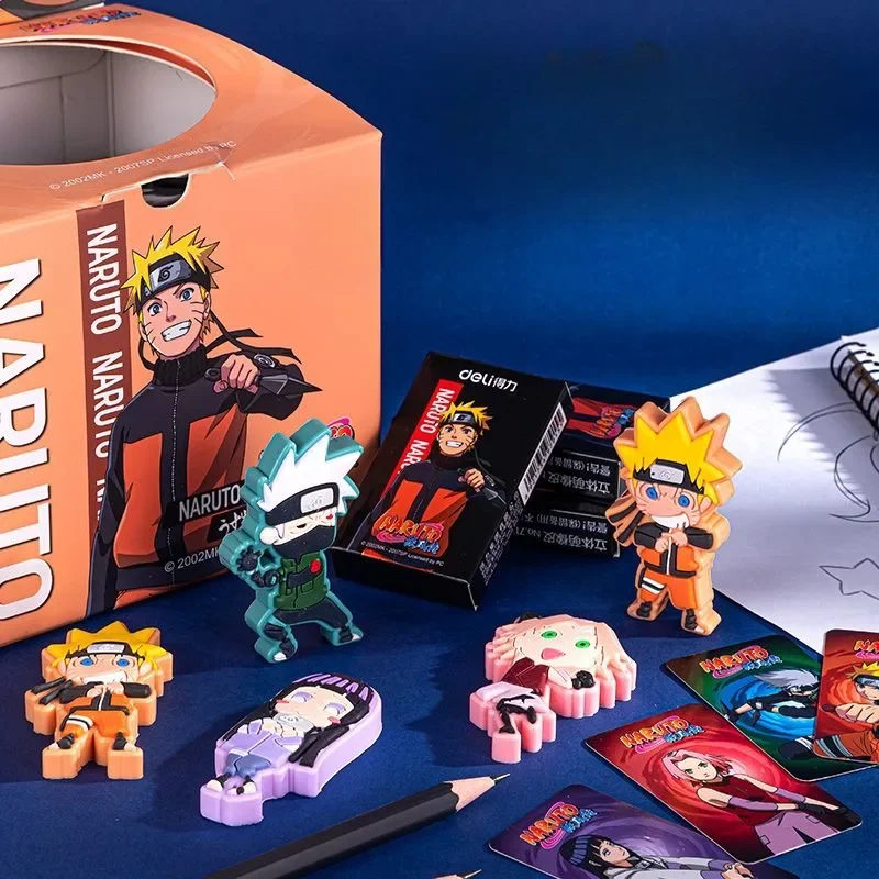 Naruto Uzumaki Sasuke Kinder Cartoon Animation Peripherie Überraschung Geschenk box Student kreative Modell Blind Box Radiergummi Geschenk