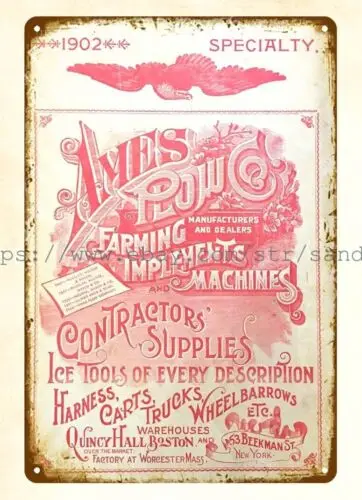 1902 Ames Plow Co Farming Implements Machines metal tin sign buy home decor sign