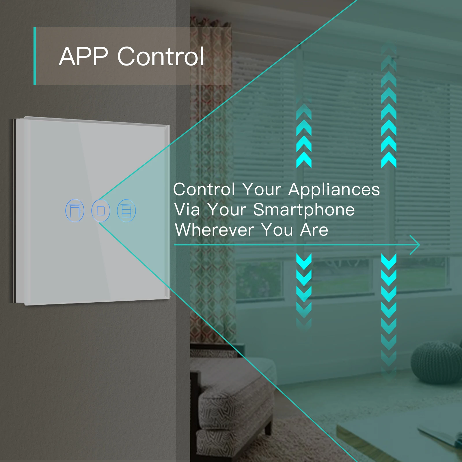 Adea Eu Wifi Smart Multi-gang Roller Shutter Switch Wireless Wifi Switches Control Tuya Smart Life Works With Alexa Google