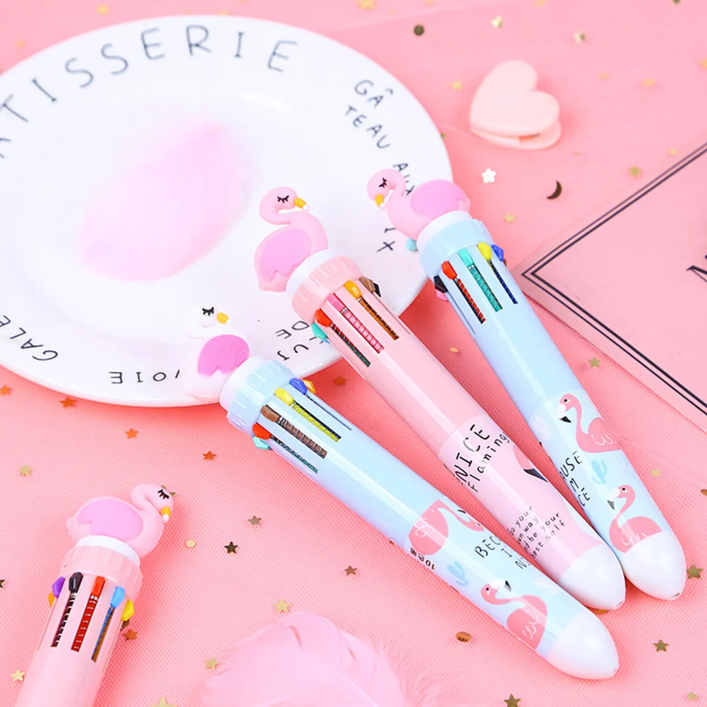 10 Pcs Ballpoint Pens Retractable Colored Writing Smooth School Colorful Retractable Pens Home