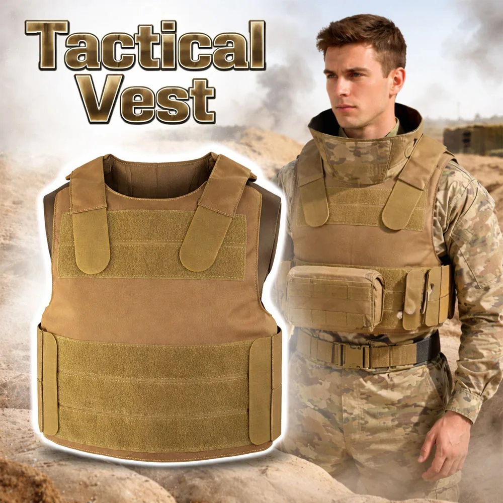 

Tactical Molle Vest Durable Protective Waistcoat Modular Lightweight Combat Plate for Outdoor Training Airsoft Paintball