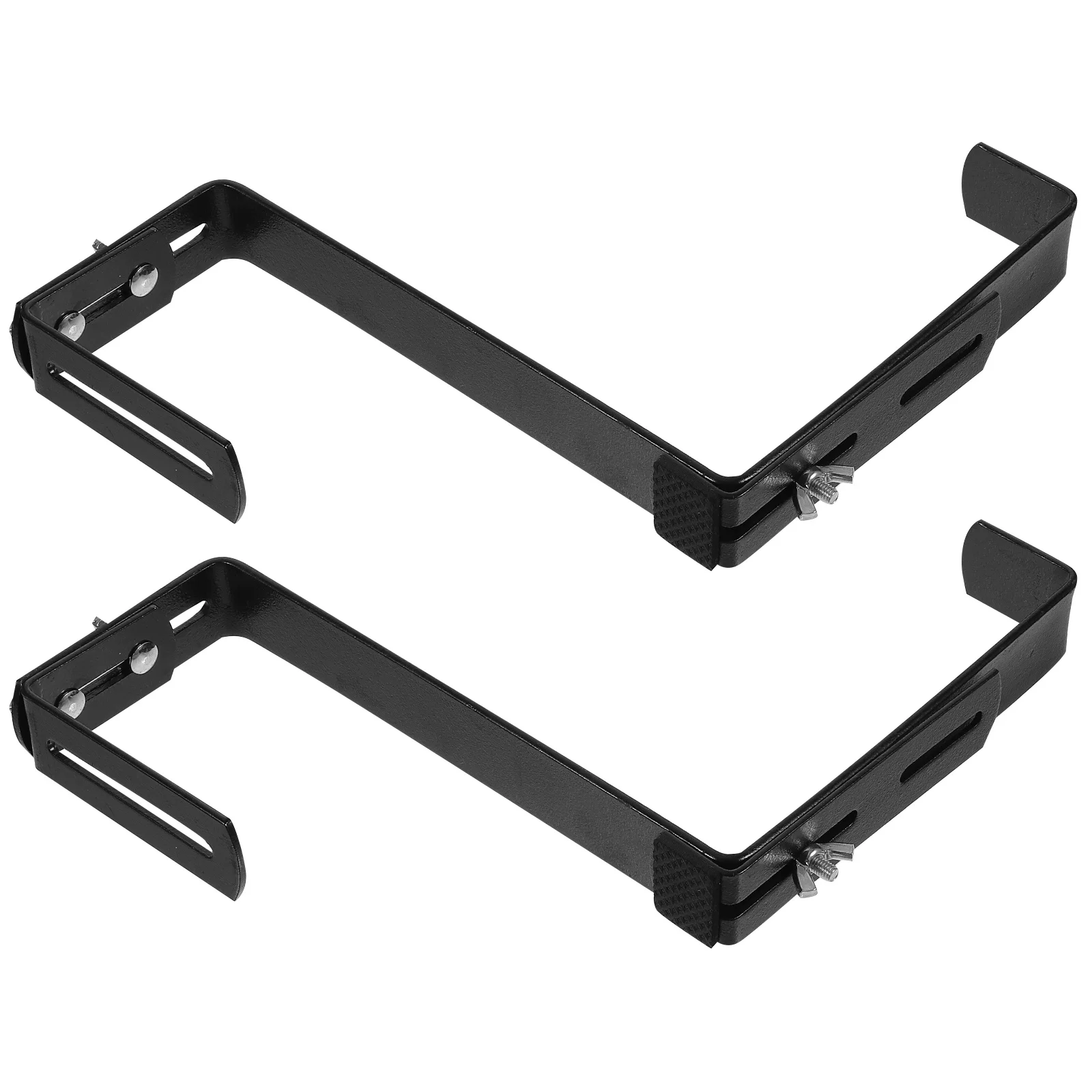 2 قطعة الثقيلة Wroughtiron اناء للزهور قوس قابل للتعديل حامل زارع للمنزل حديقة شرفة درابزين اناء للزهور قوس #1