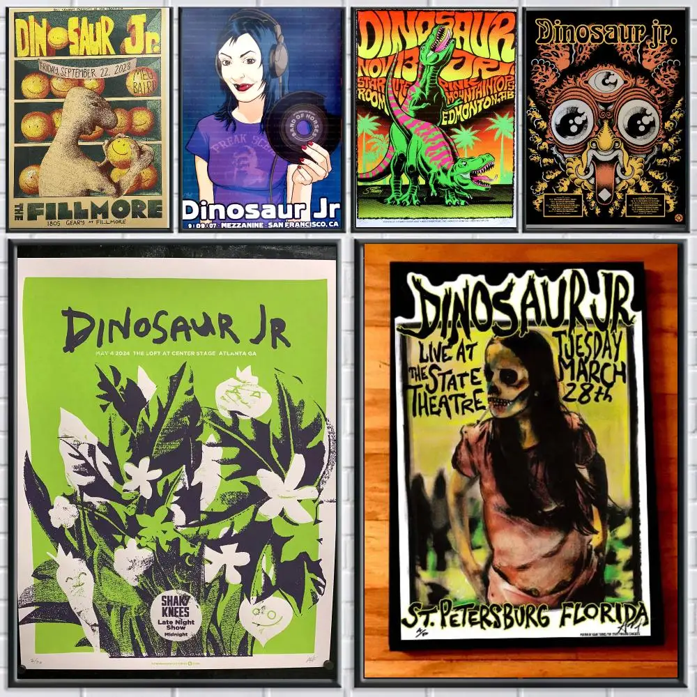 band D-Dinosaur Jr-R Poster Peel and Stick Wall Art for Cafe Office Bar and Home Decoration