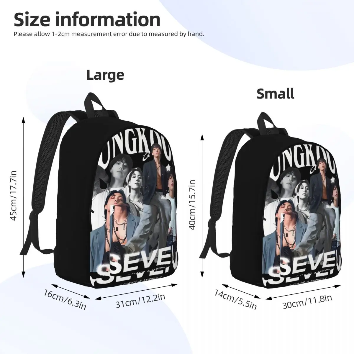 Jungkook Seven Storage Bag Jungkook Girl Kid Portable High School For Gifts Sturdy Shoulder Children\'s Bags