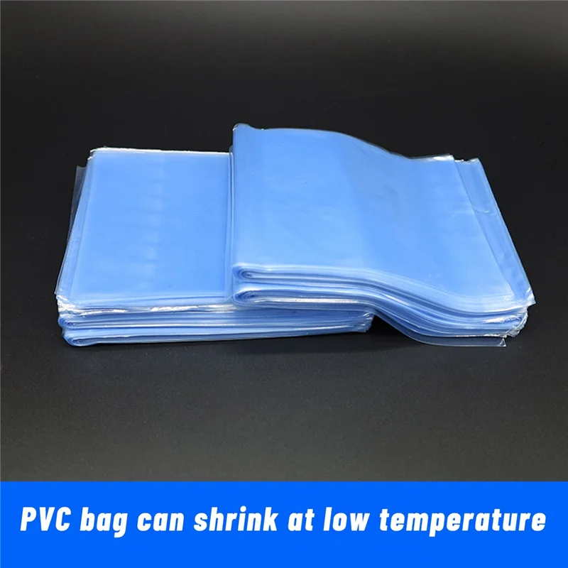 Solid 100Pcs DIY Blower Heat Seal Flat Mouth Pvc Heat Shrink Film Bag Wrap Waterproof Storager Transparent Plastic Bag