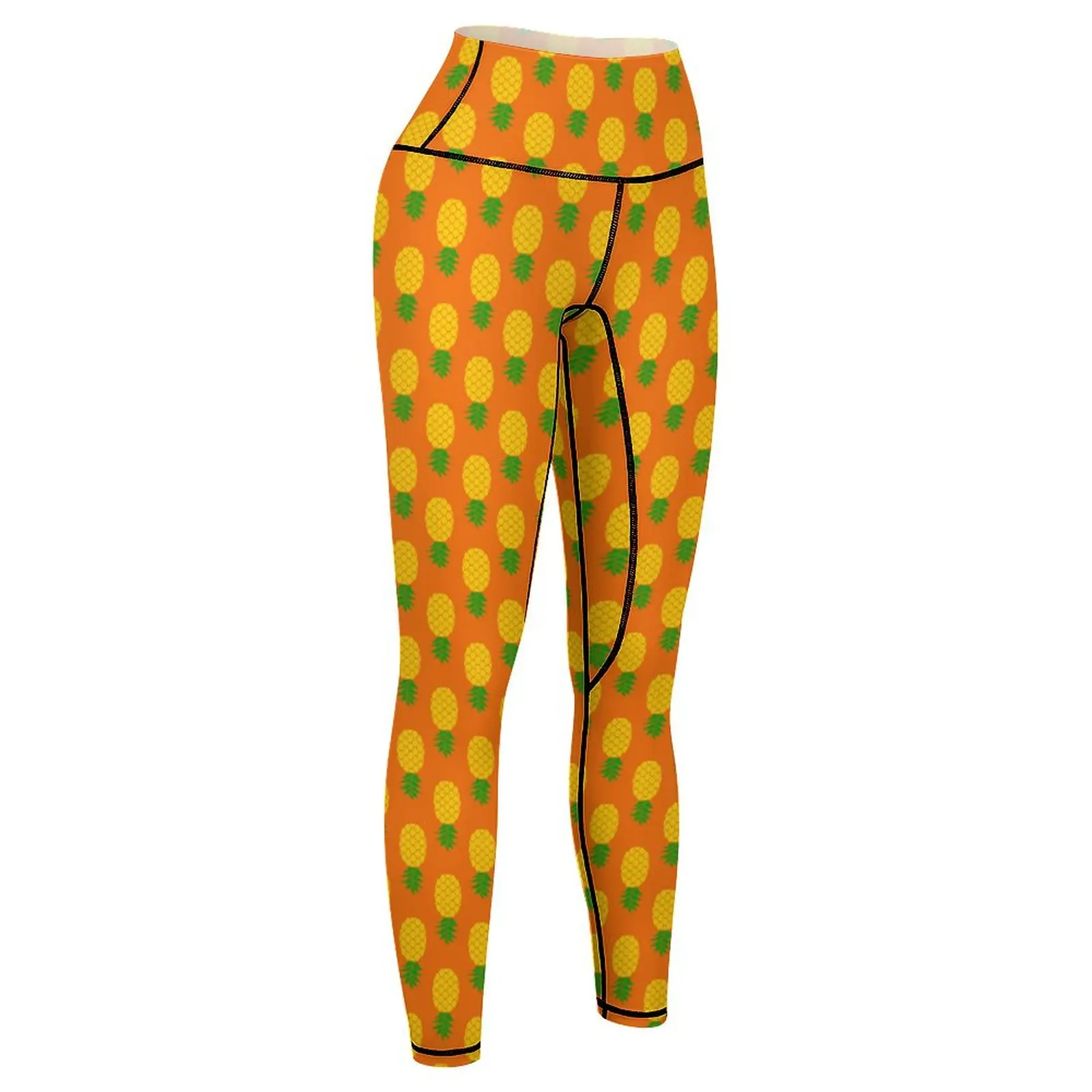 Leggings a vita alta da donna - Pantaloni da yoga da allenamento con stampa di ananas capovolti