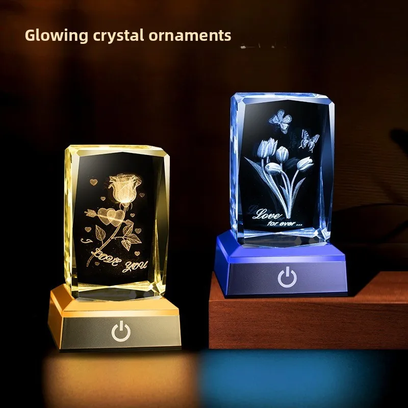 New Natural Crystal Night Light Desk Feng Shui Ornament Soft Bedside Lamp