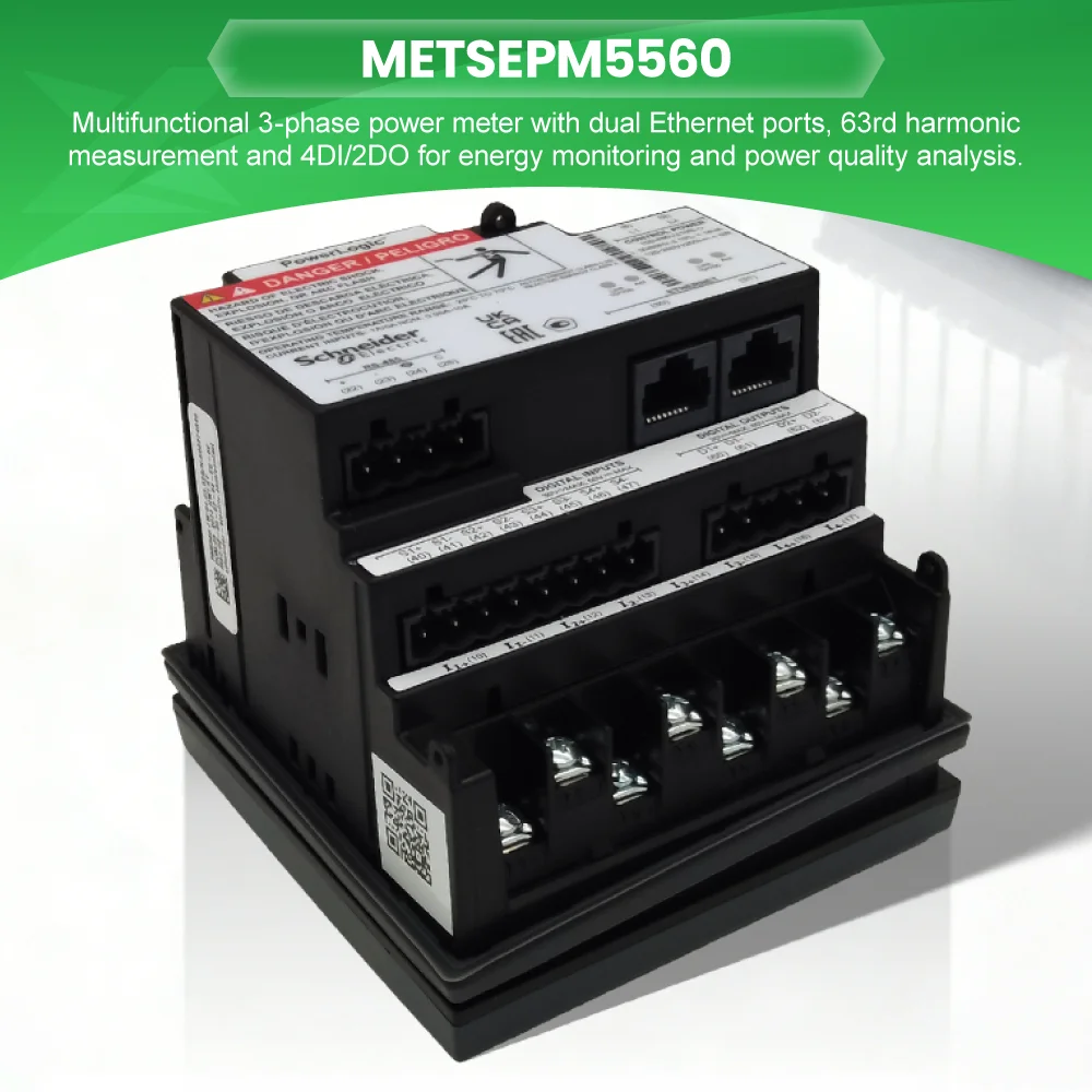 100% Original METSEPM5560 Schneider 4DI/2DO PM5560 2 Ethernet Digital LCD Display Power Meter METSEPM5560