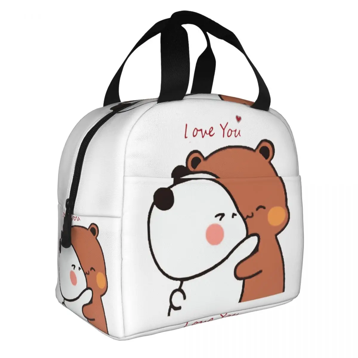 Peach And Goma Portable Lunch Boxes for Women Multifunction Bubu Dudu Thermal Cooler Food Insulated Lunch Bag For School Office