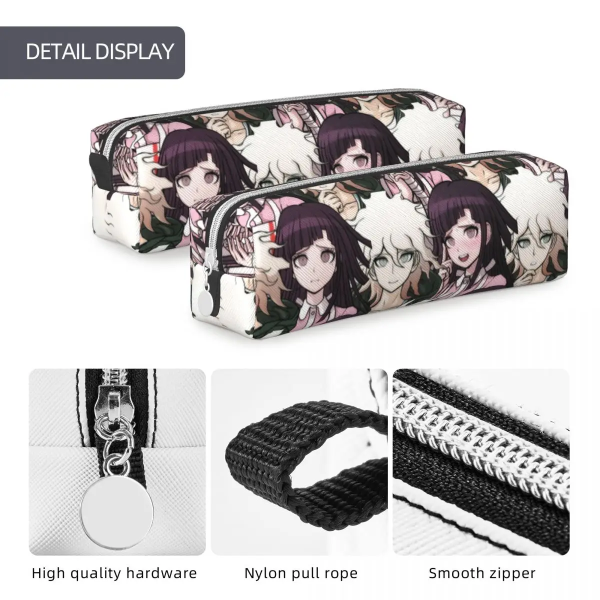 Imagem -05 - Danganronpa Komaeda Mikan Tsumiki Estojo Bolsa de Lápis de Grande Capacidade Material Escolar para Estudante