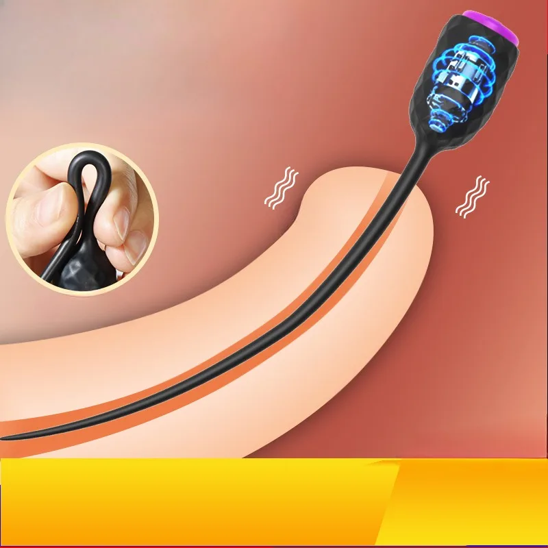Long Urethral Vibrator Catheter Urethra Sound Dilator Massager 10 Speed Dildo Vibrator Catheter Penis Plug Sex Toys for Men Gay
