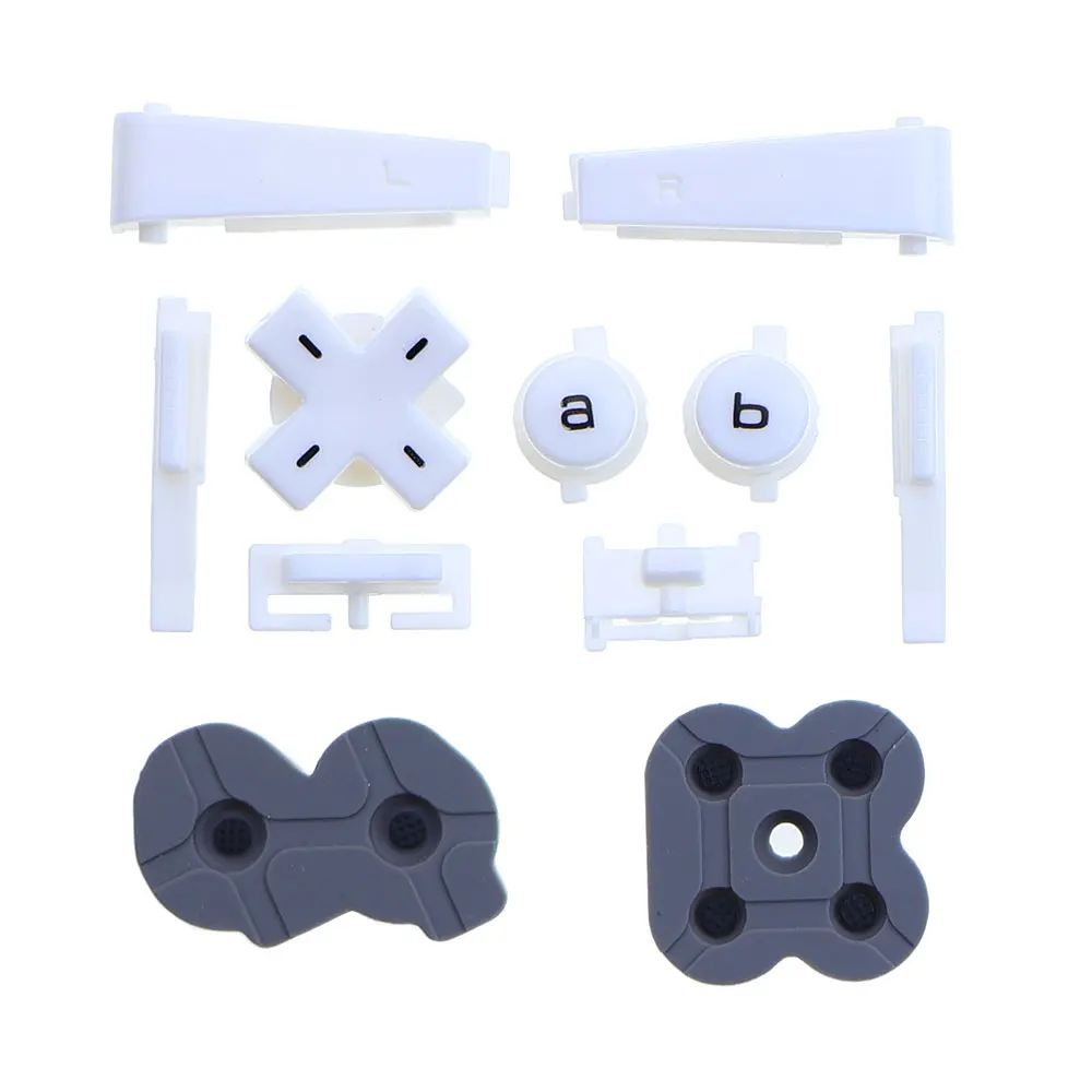 لوحدة التحكم Gameboy Micro GBM لوحة المفاتيح اليسرى اليمنى A B L R D-Pad أزرار استبدال منصات أزرار موصلة من مطاط السيليكون