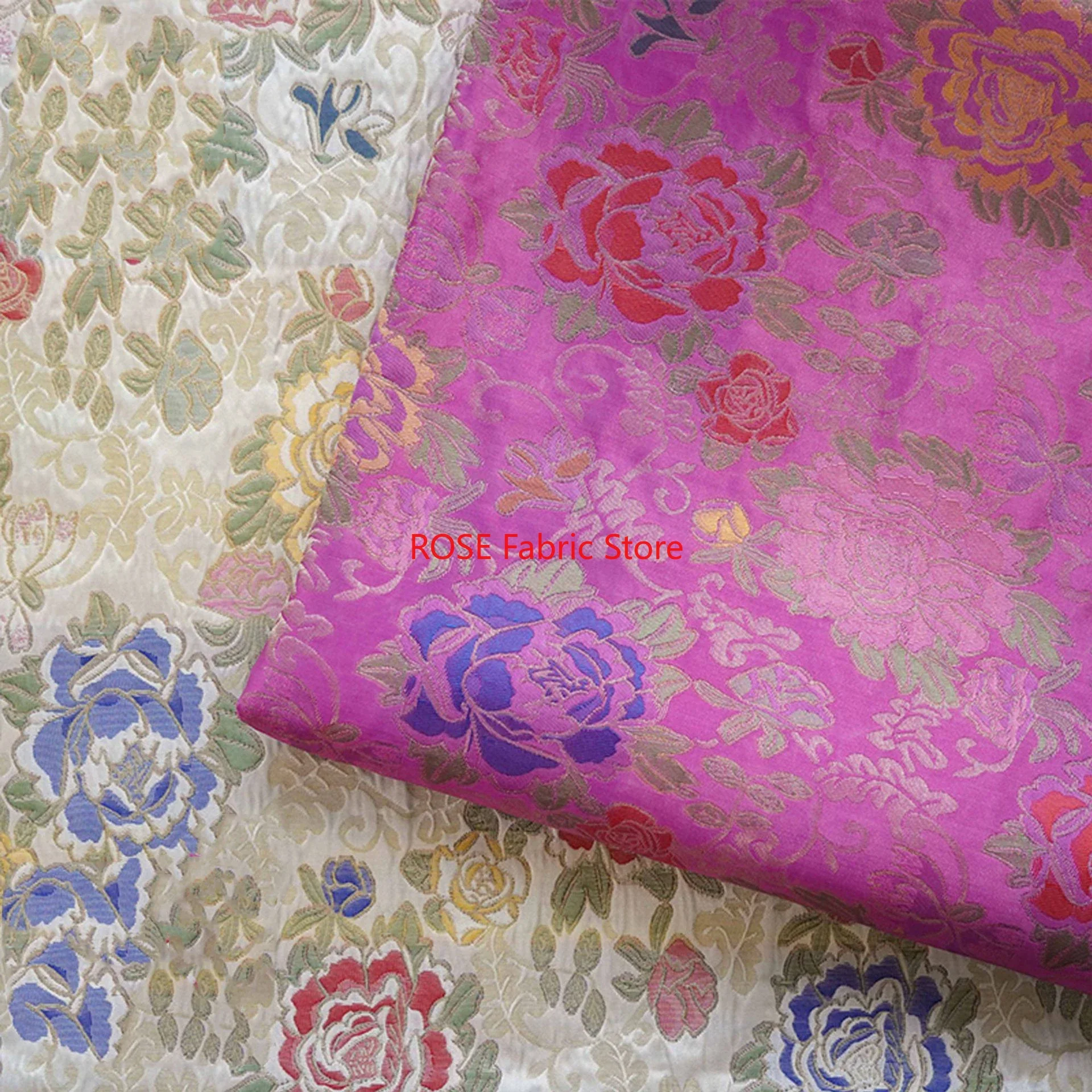 1メートル-レリーフローズ柄-ジャカード生地-ファッションドレス-バッグ-枕カバー-装飾縫製生地