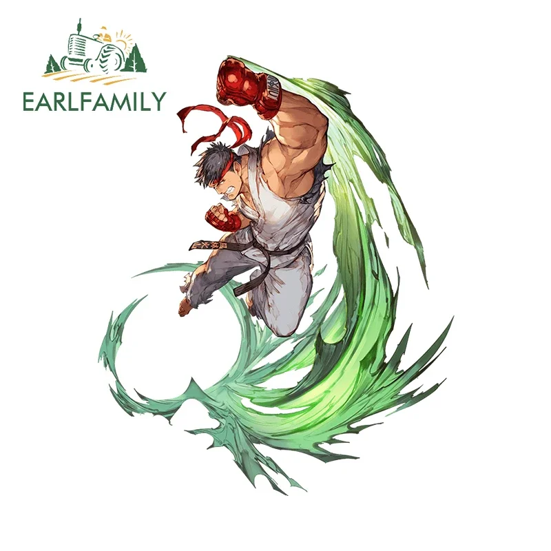 

EARLFAMILY Fighter Ryu Arcade Car Stickers Creativite Strong Man Tuya Decals Popular Game Scratch Proof Motorcycle Decor