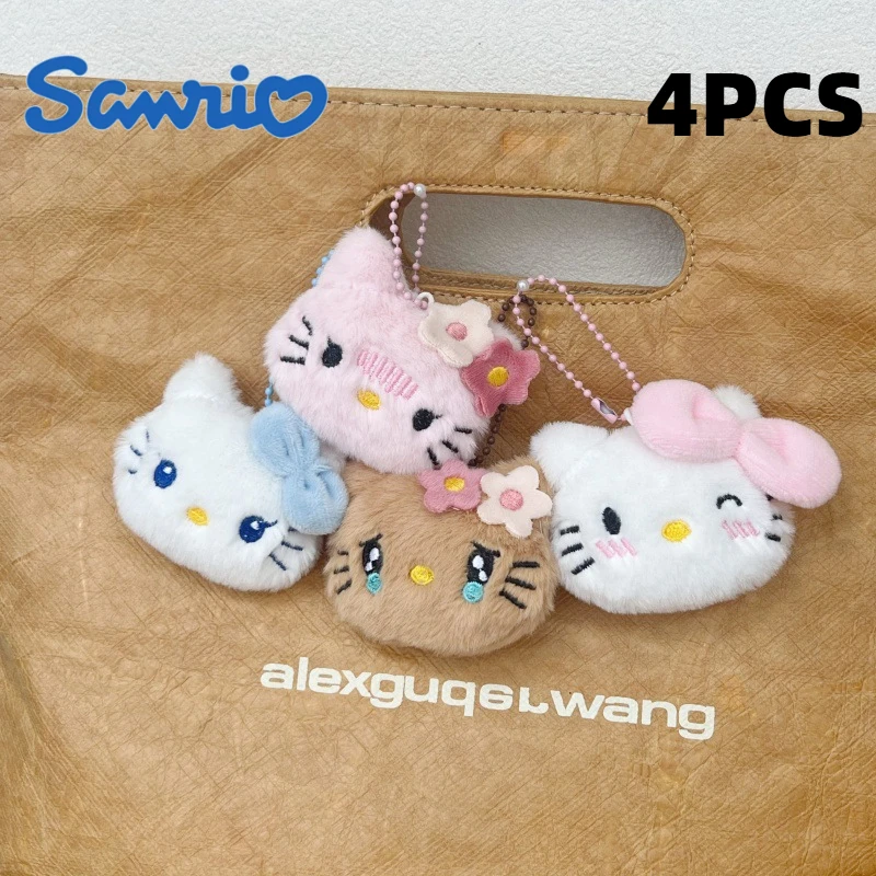 

Kawaii KT Cat Y2k Keychain Cute Sanrio Accessories Cartoon Plush Doll Bag Decorated Key Chains Pendant Girl Birthday Party Gifts
