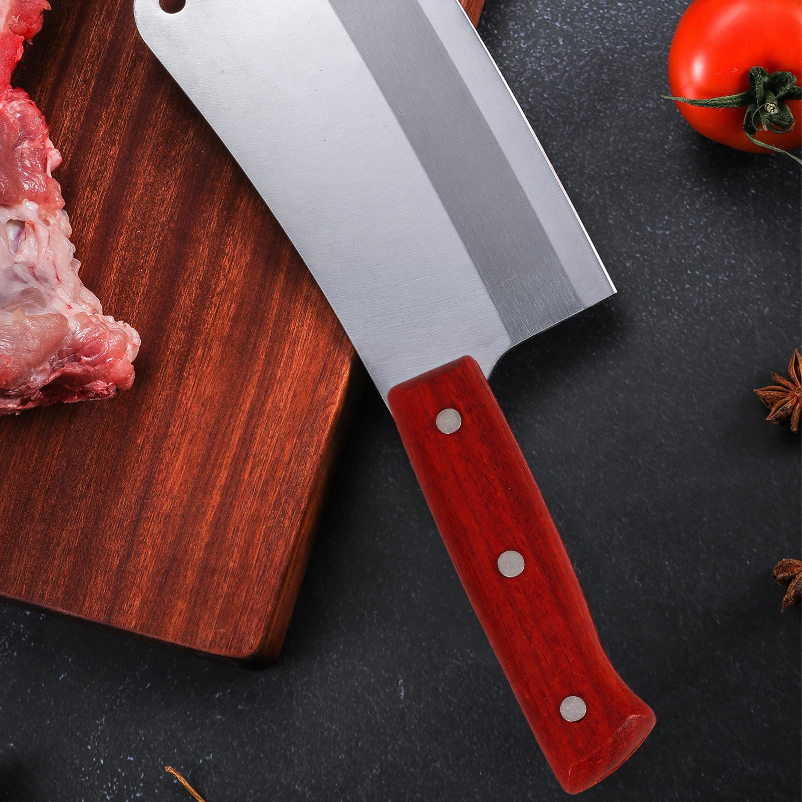 

2Sets Knife Handle Replacements Universal Wooden Handles Comfortable Non-Slip Grip for Knives Kitchen Use