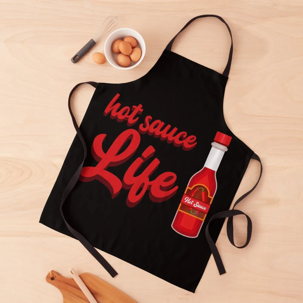 Hot sauce Life Apron Kitchen Apras For Women for women halloween Things For Kitchen Apron