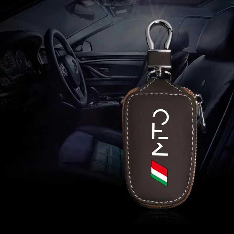 Leather Car Key Protection Shell Bag Filber Car Key Case Car Keychain For Alfa Romeo 156 159 Mito Giulia Stelvio Giulietta