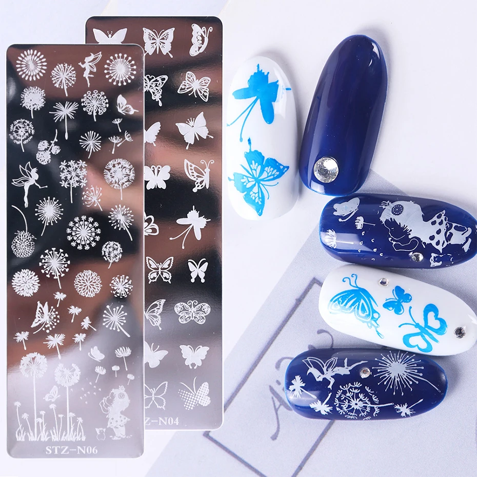 1 Set Nail Art Stamp Plates Nail Polish Print Leaf Flower Dreamcatcher Snowflake Christmas Stamper Scrapper Sponge JISTZN01-12-2