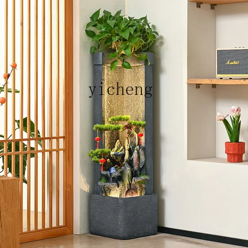 6.8BJL rockery flowing water ornament circulating water floor  curtain wall fountain water landscape living room