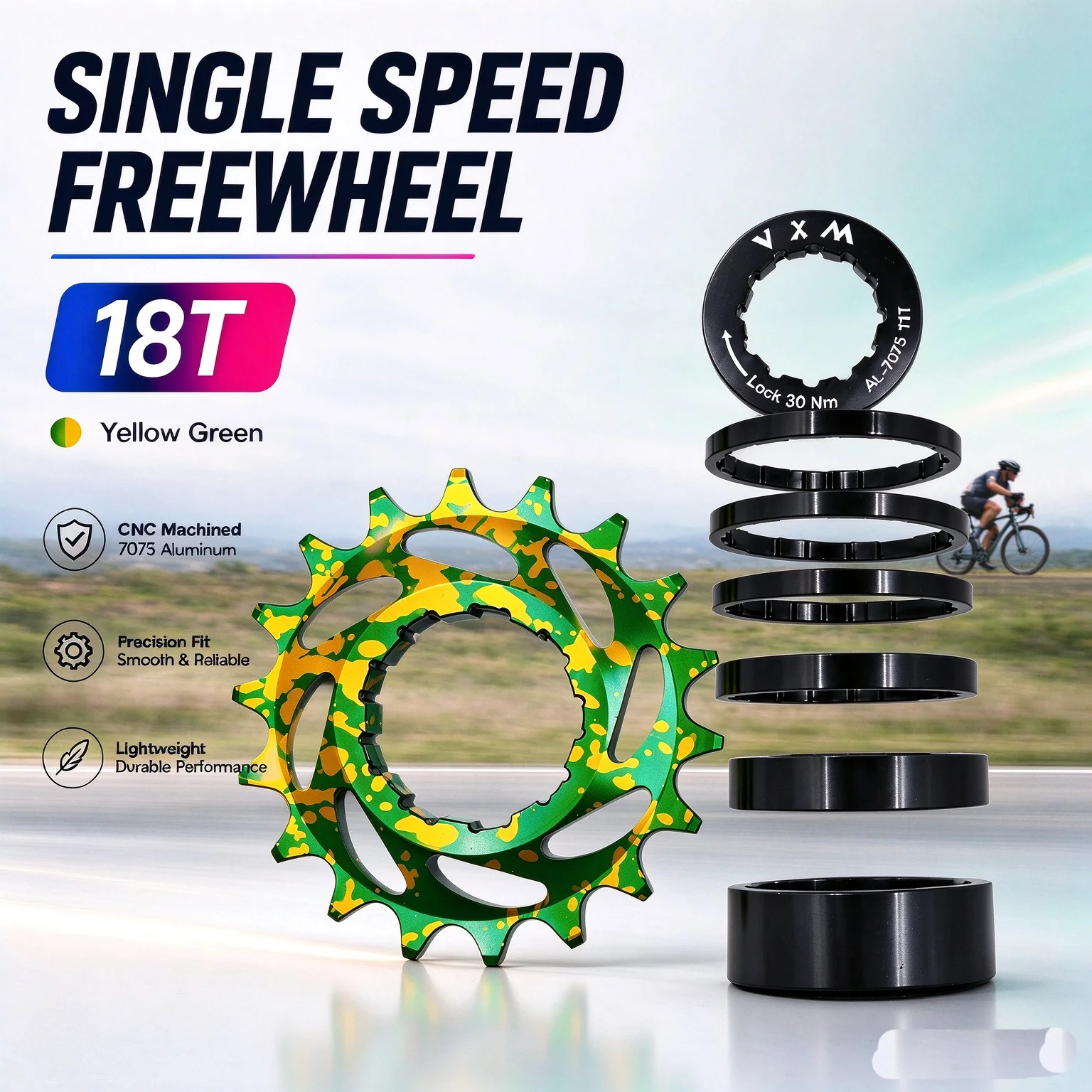 VXM mountain bike slope descent riding technique AM BMX single-speed flywheel 18T HG tower base Karishima type flywheel 9 turns