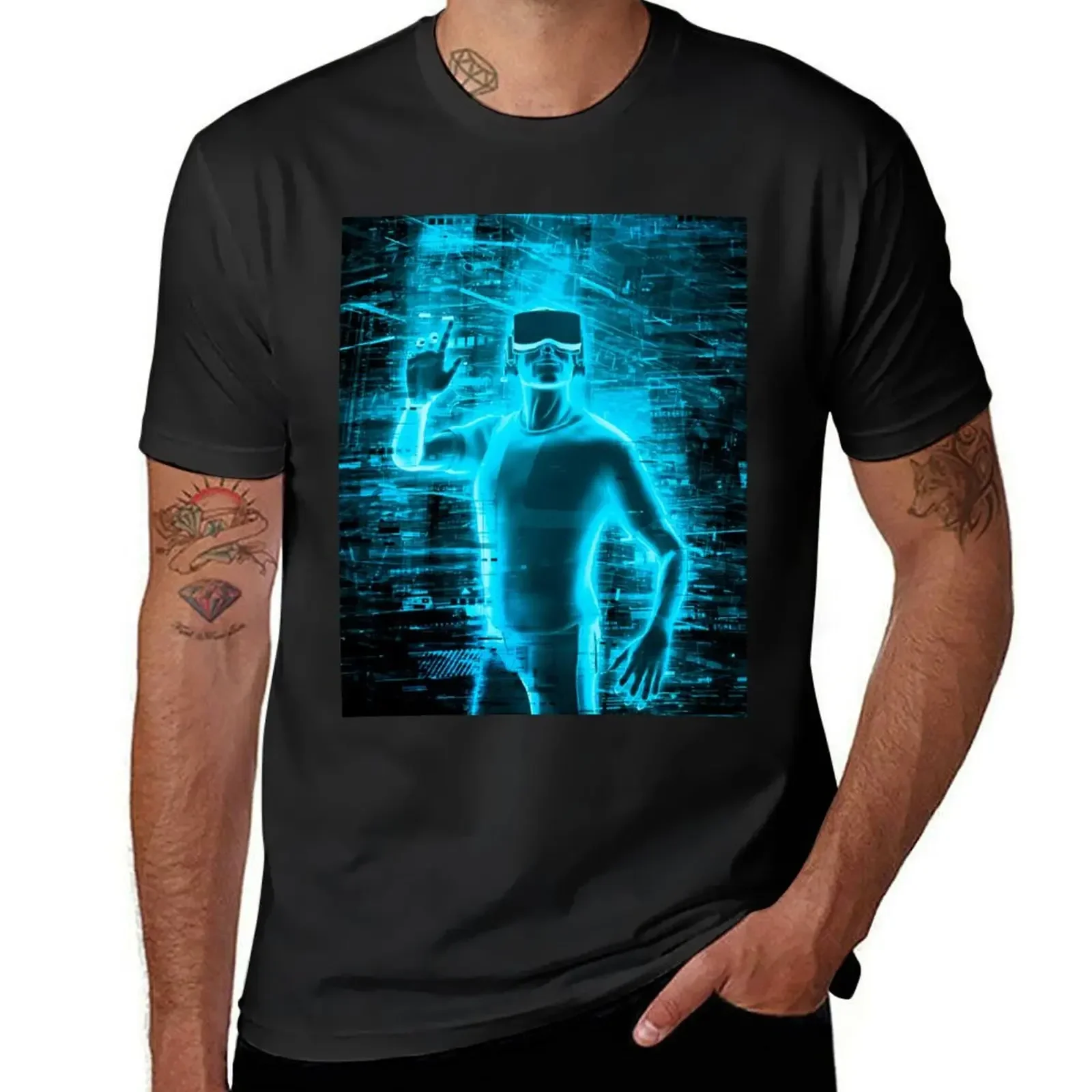 Virtual Reality User T-Shirt hippie clothes plus sizes mens big and tall t shirts