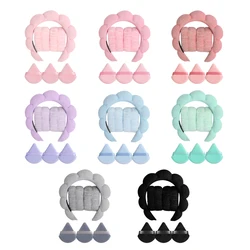 6 件套时尚 Microfiber Washing Wristbands Scrunchies Puffy Headband Spa Bubble Headband for Washing Face Makeup Shower Skincare