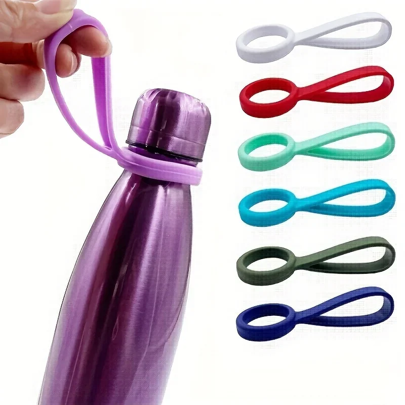 Silicone Elastic Bottle Handle Strap for Narrow Mouth Bottles Vacuum Insulated Cups Outdoor Portable Accessory