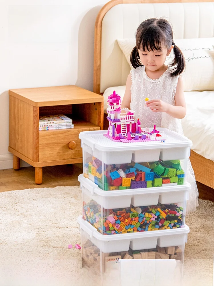 

Transparent Storage Box Toy Sorting Container Dragon Part Organizer Plastic Material Child Friendly Living Room Ready