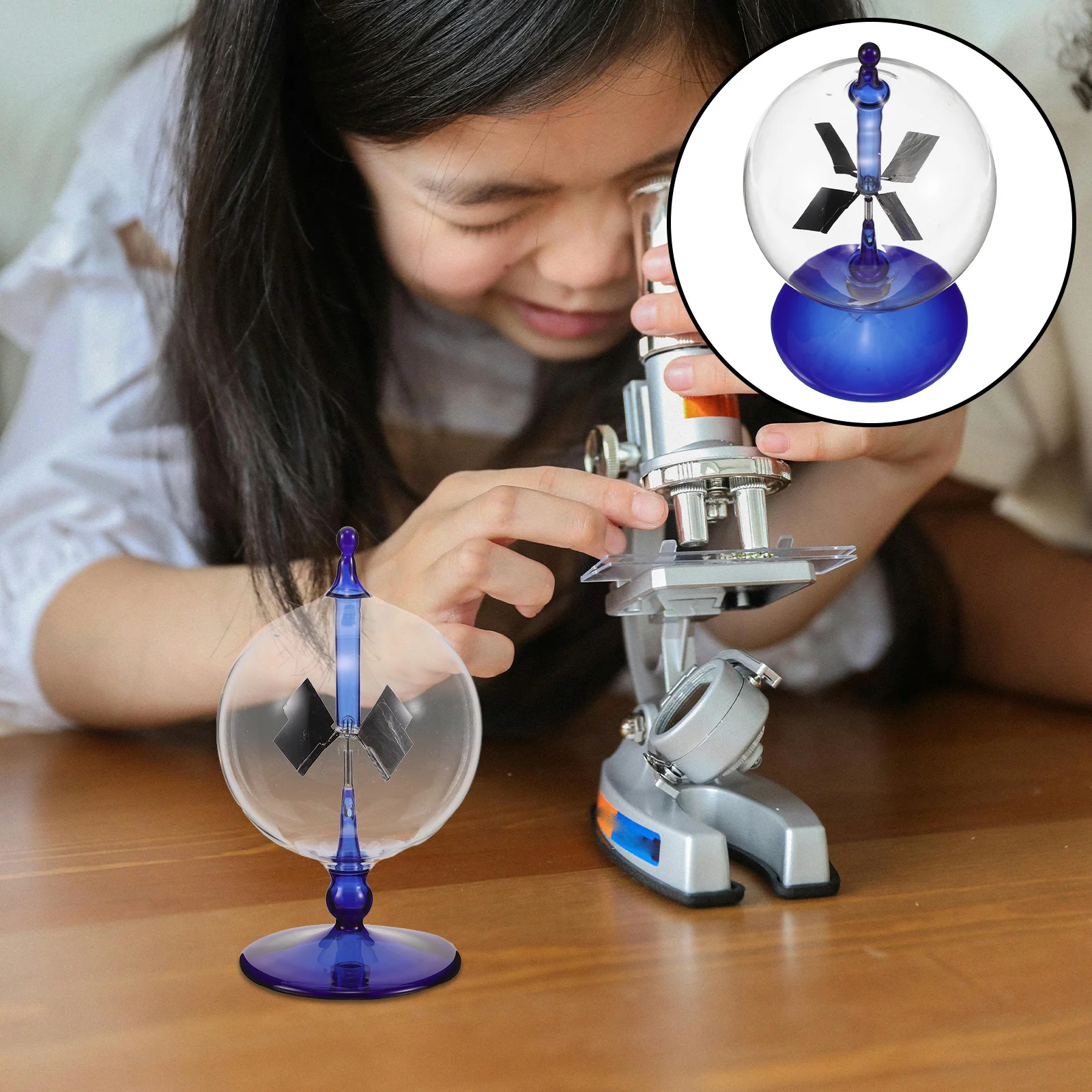 

Crookes Radiometer Glass Solar Power Radiometer Spinning Vanes Sunlight Energy Light Mill Desk Decoration Science Teaching Tool