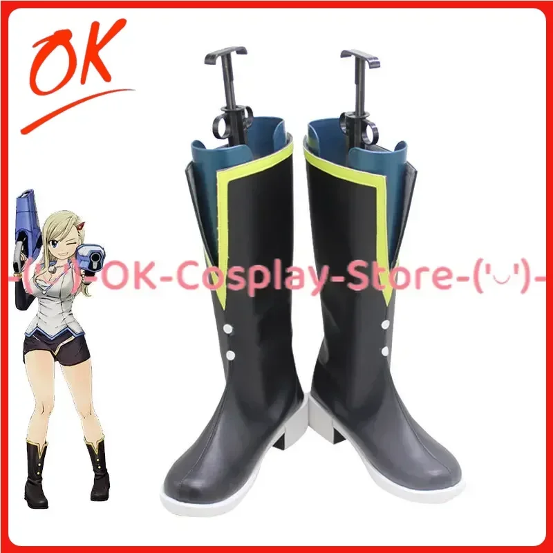 [カスタマイズ] レベッカ・ブルーガーデン コスプレ靴 エデンズゼロ アニメ ロールプレイ小道具 ハロウィン カーニバル ホリデーパーティー PUレザーブーツ